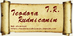 Teodora Rudničanin vizit kartica